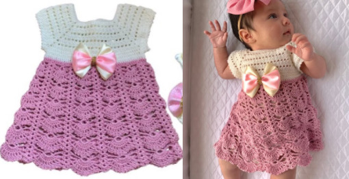 Vestido a crochet para niña | 0 meses hasta 8 años - Tutorial